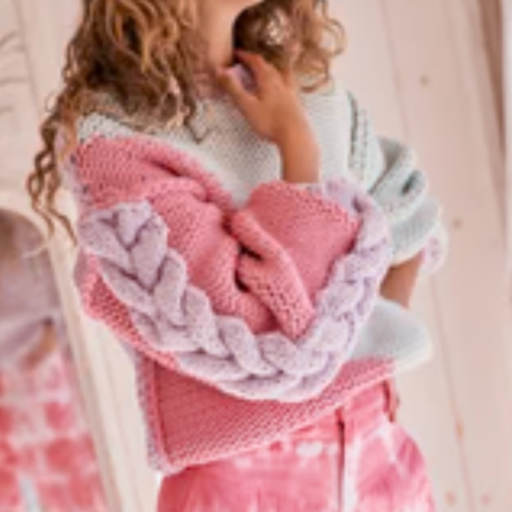 LOVESHACKFANCY Isaiah Pullover Sweater Candy Rainbow Multi  XS NWOT